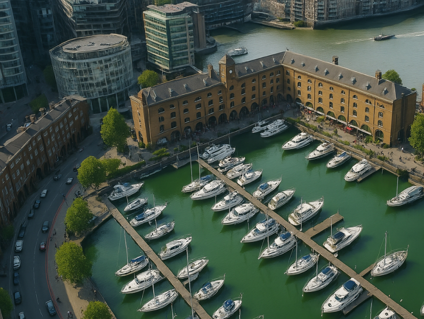 Aerial view of the club marina